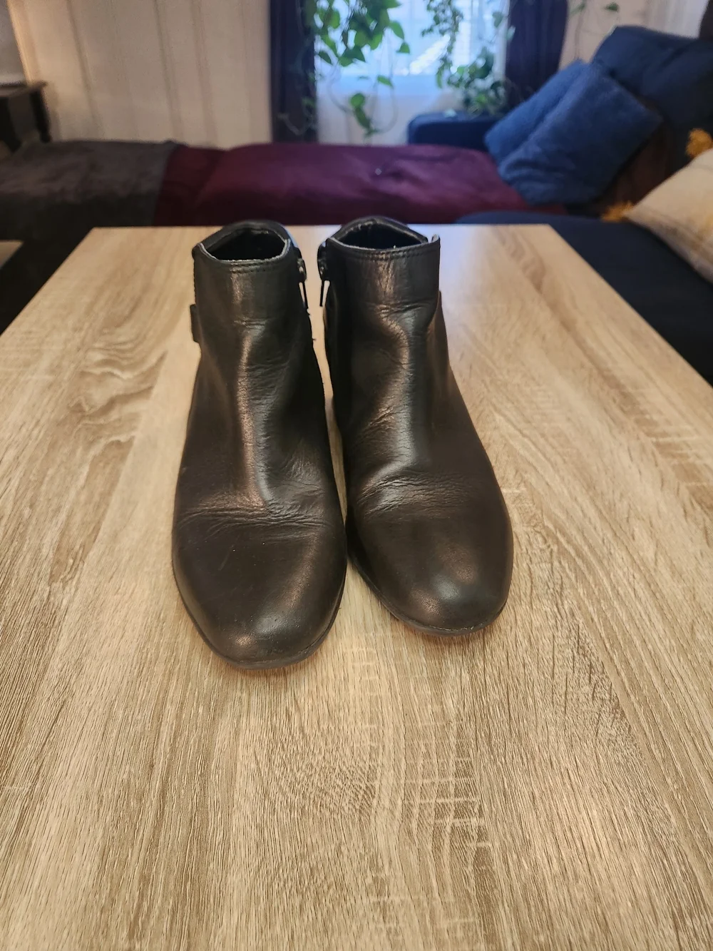 Me Too brand black leather ankle boots